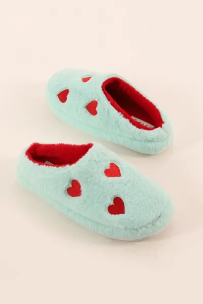 Mint Peluş Figürlü Kadın Ev Terliği 399424