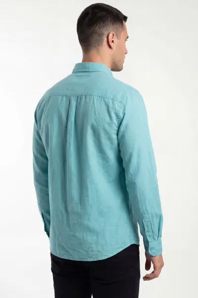 Mint Şambre Kumaş Relaxed Fit Erkek Gömlek 435906