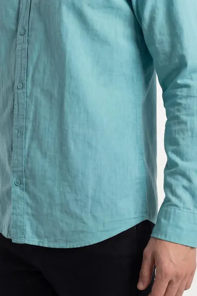 Mint Şambre Kumaş Relaxed Fit Erkek Gömlek 435906