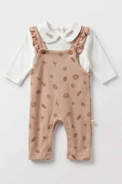 Mocha (0-9 Ay)Desenli Kız Bebek Tulum 485324,