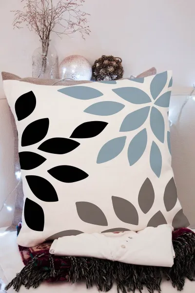 43x43 Dijital Baskılı Fermuarlı Modern Kırlent Kılıfı 308741