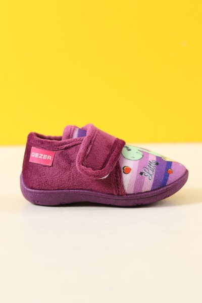 Mor (20-25 Bebe) Dinazor Baskılı Cırtlı Kız Bebe Panduf 208729