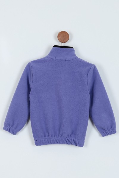 Mor (8-12 Yaş) Bel Lastikli Yarım Fermuarlı Kız Çocuk Sweat 224458