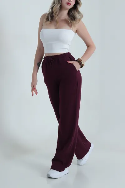 Mor Bel Lastikli Cepli Selanik Kadın Pantolon 485071