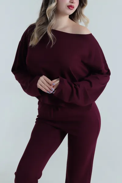 Mor Bel Lastikli Likralı Oysho Kadın İkili Takım 495102