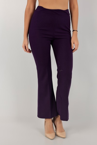 Mor Beli Lastikli Bayan Pantolon 138576
