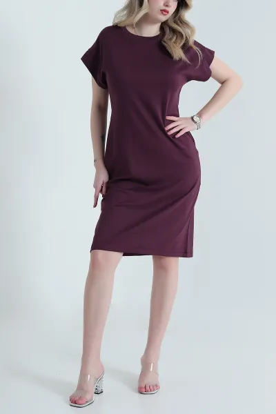 Mor Bisiklet Yaka Modal Kadın Elbise 457083
