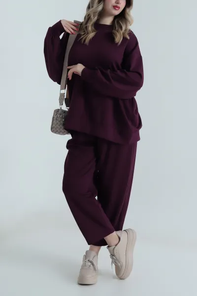 Mor Bisiklet Yaka Oysho Kadın İkili Takım 498820