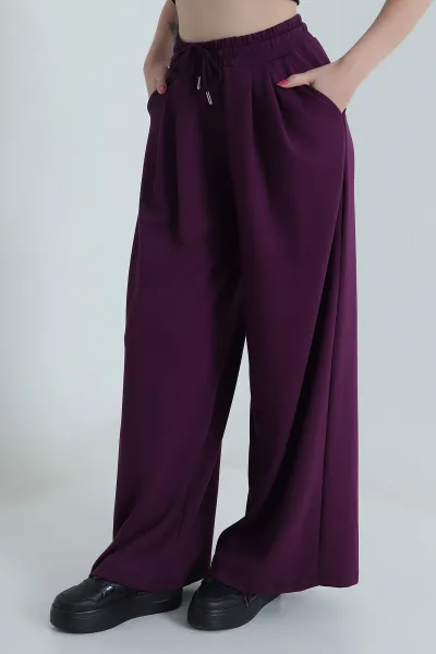 Mor Bol Paça Oysho Kadın Pantolon 493262