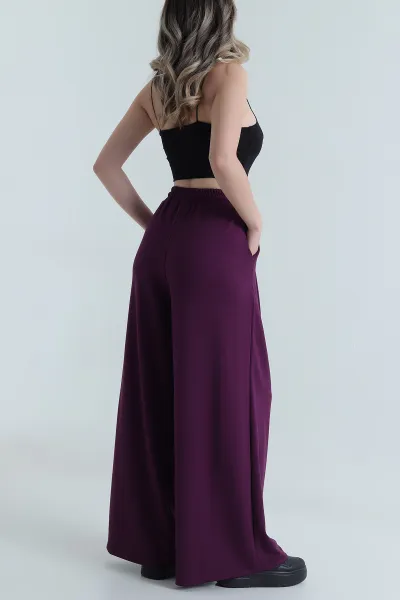 Mor Bol Paça Oysho Kadın Pantolon 493262