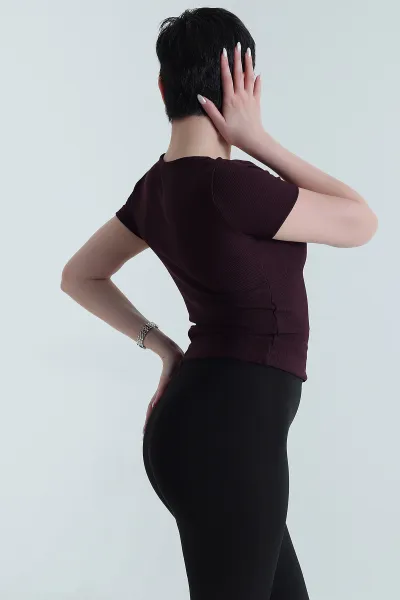 Mor Çıtçıtlı Ottoman Kadın Bluz 448308