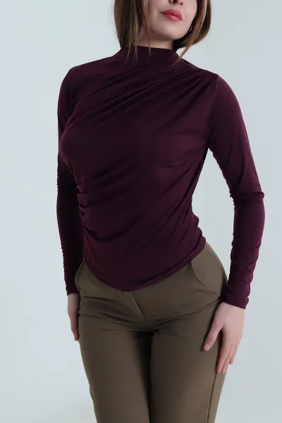 Mor Drapeli Sandy Kadın Bluz 494491