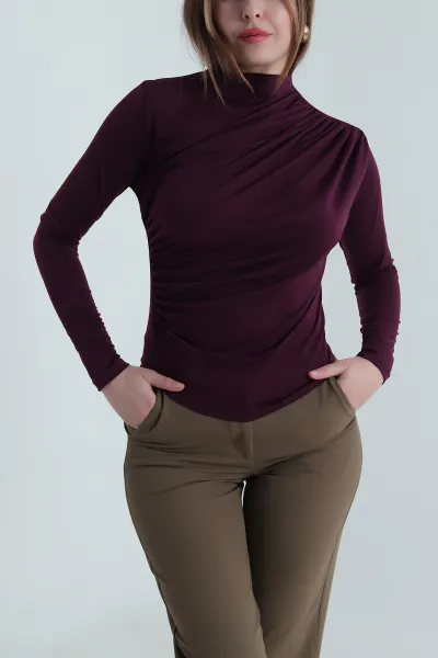 Mor Drapeli Sandy Kadın Bluz 494491