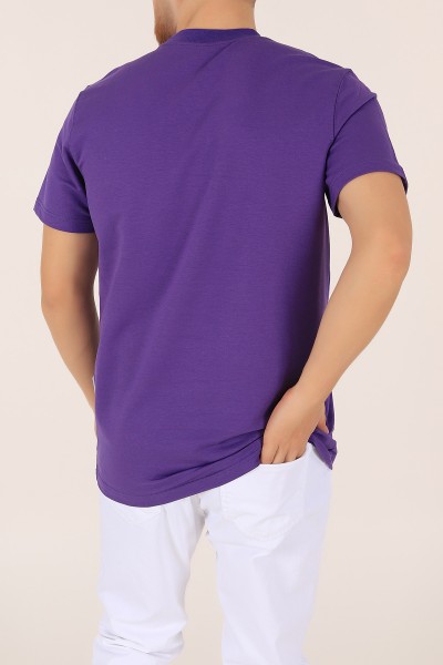 Mor İki İp Oversize Erkek Tişört 163557