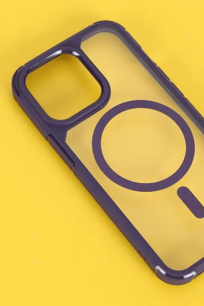 Mor İphone 13 Pro Uyumlu Sky Magsafe Serisi Sert Silikon Telefon Kılıfı 404127