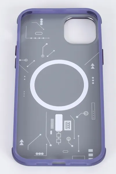 Mor İPhone 14 Pro Max Uyumlu Magsafe Özellikli Energy Serisi Sert Slikon Telefon Kılıfı 390824