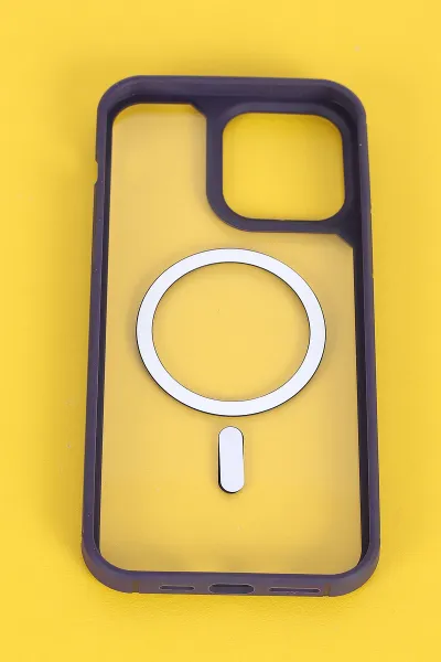Mor İphone 14 Pro Max Uyumlu Sky Magsafe Serisi Sert Silikon Telefon Kılıfı 404144