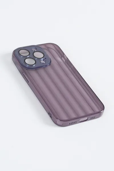 Mor İphone 14 Pro Uyumlu Pat Serisi Modern Ve Koruyucu Tasarımlı Şeffaf Yumuşak Silikon Telefon Kılıfı 344377