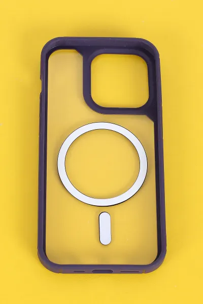 Mor İphone 14 Pro Uyumlu Sky Magsafe Serisi Sert Silikon Telefon Kılıfı 404139