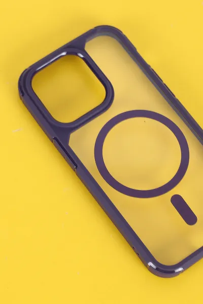 Mor İphone 14 Pro Uyumlu Sky Magsafe Serisi Sert Silikon Telefon Kılıfı 404139
