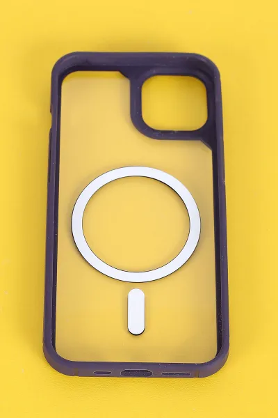 Mor İphone 14 Uyumlu Sky Magsafe Serisi Sert Silikon Telefon Kılıfı 404131