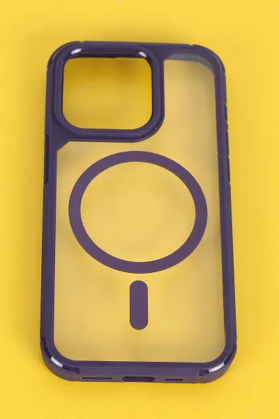Mor İphone 15 Pro Uyumlu Sky Magsafe Serisi Sert Silikon Telefon Kılıfı 404152