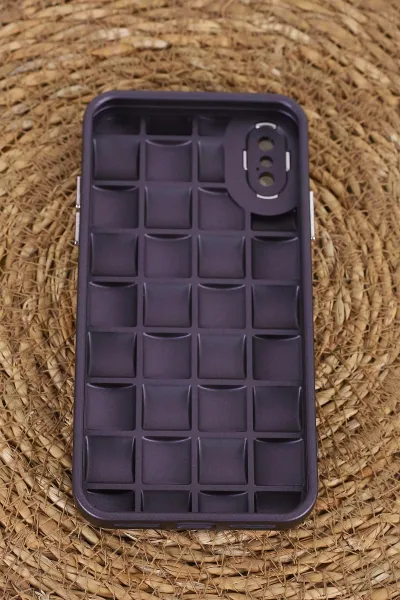 Mor İPhone XS Uyumlu Air Serisi Kamera Korumalı 3D Tasarımlı Sert Silikon Telefon Kılıfı 404048