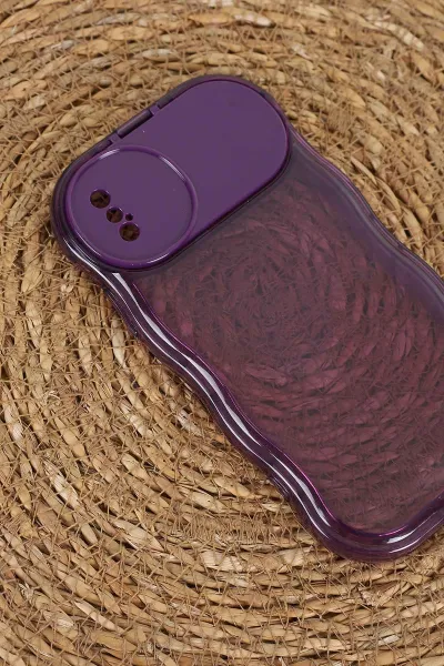 Mor İphone XS Uyumlu Light Şeffaf Yumuşak Ayna Özellikli Telefon Kılıfı 404028