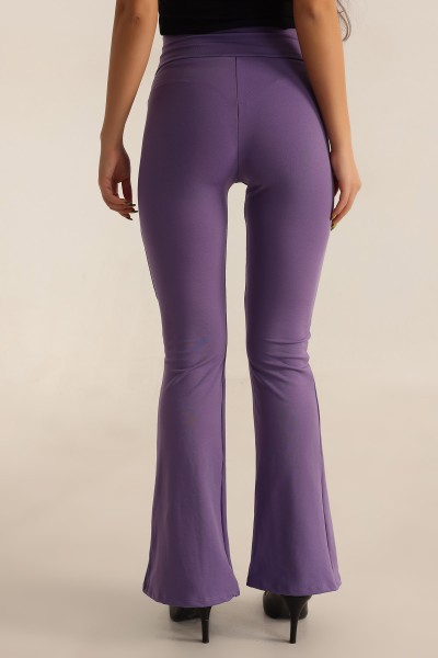 Mor İspanyol Paça YIrtmaçlı Bayan Pantalon 198827
