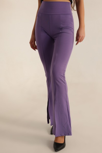 Mor İspanyol Paça YIrtmaçlı Bayan Pantalon 198827