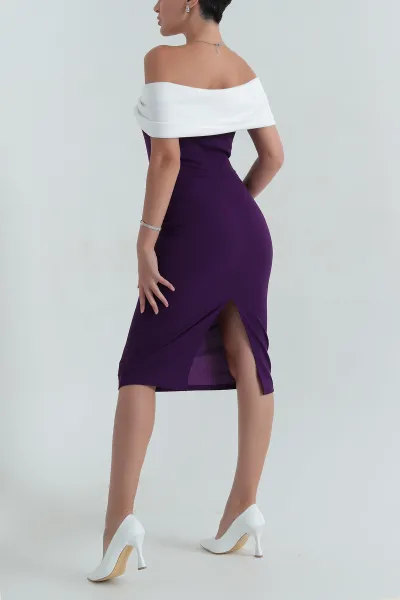 Mor İthal Crep Kadın Abiye 380086
