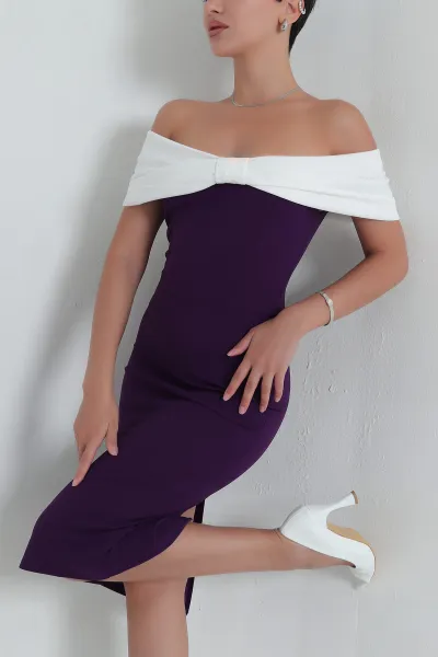 Mor İthal Crep Kadın Abiye 380086