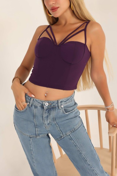 Mor İthal Krep Bluz 190786