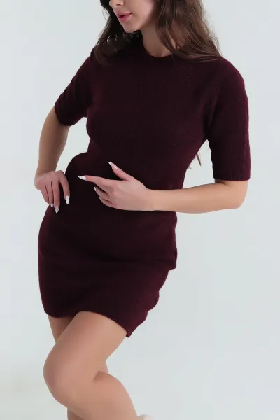 mor-kisa-kollu-kadin-triko-elbise-405466