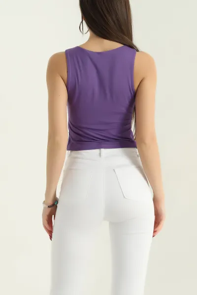 Mor Kolsuz Likralı Crop 335300