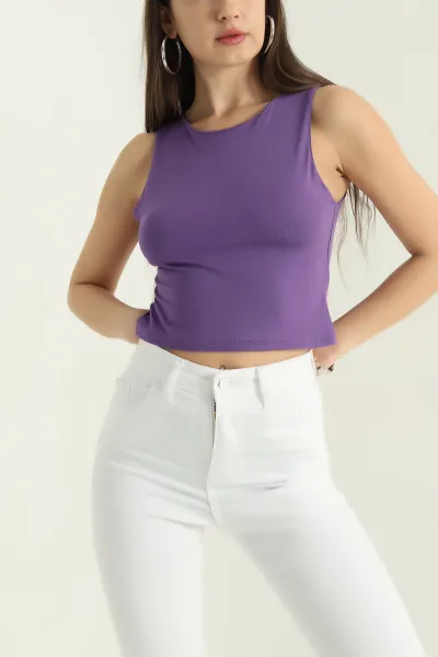 Mor Kolsuz Likralı Crop 335300