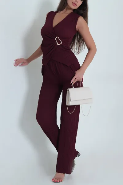 mor-pantolon-bluz-gofre-kadin-ikili-takim-473647