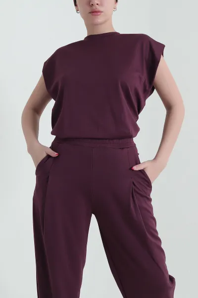 Mor Pantolon Bluz Oysho Kadın İkili Takım 433520