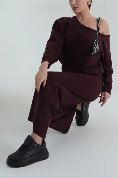 Mor Şallı Selanik Triko Kadın İkili Takım 409242