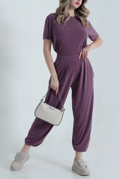 Mor Şalvarlı Modal Kadın İkili Takım 479519