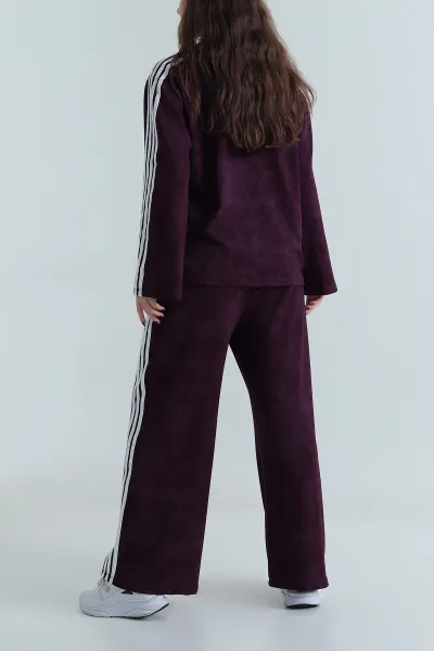 Mor Şeritli Batik Modal Kadın İkili Takım 497962