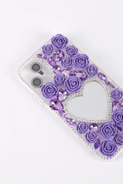 Mor TeknoCase İPhone 11 Uyumlu Beauty Case Serisi Lens Hediyeli Premium Sert Silikon Telefon Kılıfı 430415