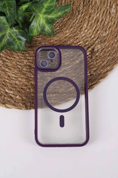 Mor TeknoCase İPhone 11 Uyumlu Clear Lüx Case Serisi Lens Hediyeli Sert Silikon Telefon Kılıfı 430680