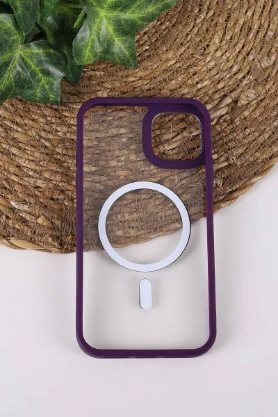 Mor TeknoCase İPhone 11 Uyumlu Clear Lüx Case Serisi Lens Hediyeli Sert Silikon Telefon Kılıfı 430680