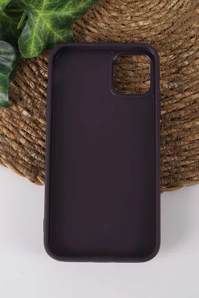 Mor TeknoCase İPhone 11 Uyumlu Daisy Case Serisi Taşlı Vakumlu Sert Silikon Telefon Kılıfı 431015