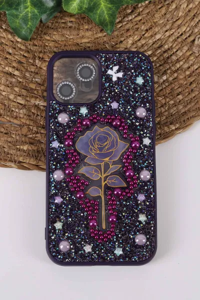 mor-teknocase-iphone-12-uyumlu-afra-diamond-case-serisi-lens-hediyeli-premium-sert-silikon-telefon-kilifi-430499