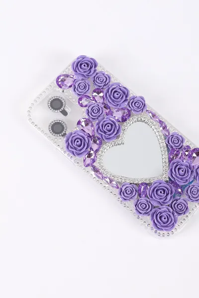 Mor TeknoCase İPhone 12 Uyumlu Beauty Case Serisi Lens Hediyeli Premium Sert Silikon Telefon Kılıfı 430419