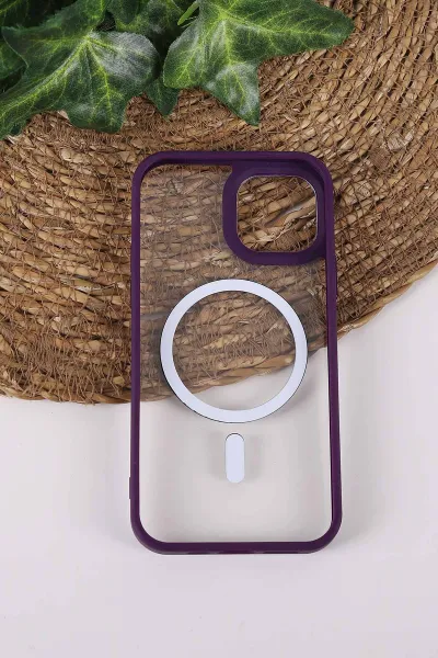 Mor TeknoCase İPhone 12 Uyumlu Clear Lüx Case Serisi Lens Hediyeli Sert Silikon Telefon Kılıfı 430686