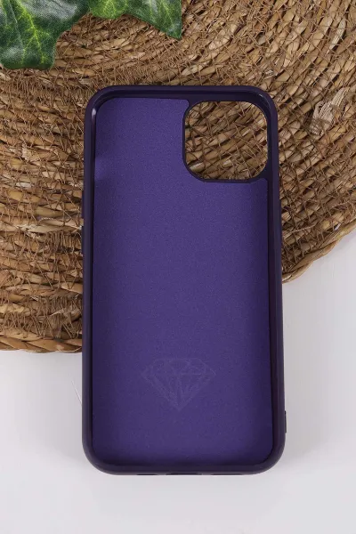 Mor TeknoCase İPhone 13 Uyumlu Afra Diamond Case Serisi Lens Hediyeli Premium Sert Silikon Telefon Kılıfı 430504