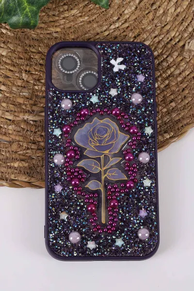 mor-teknocase-iphone-13-uyumlu-afra-diamond-case-serisi-lens-hediyeli-premium-sert-silikon-telefon-kilifi-430504